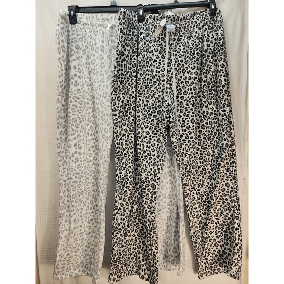 croft & barrow Other - 2 Croft & Barrow Pajama Pants XXL Animal Print Cheetah Lepard Fleece Loungewear